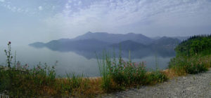 Skadar Lake between Montenegro and Albania